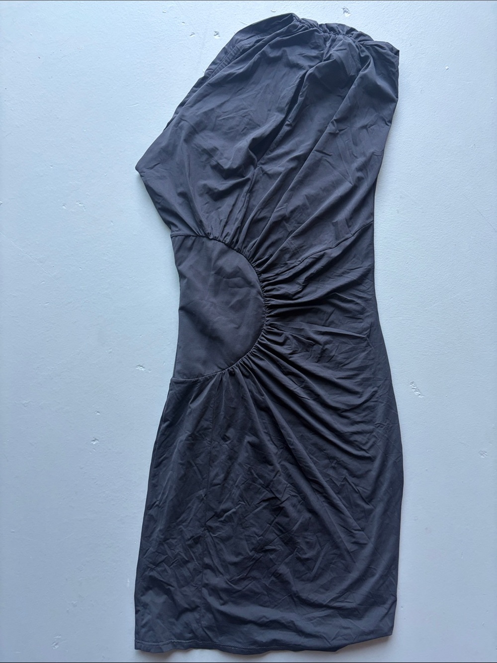 Mason one shoulder scrunch dress